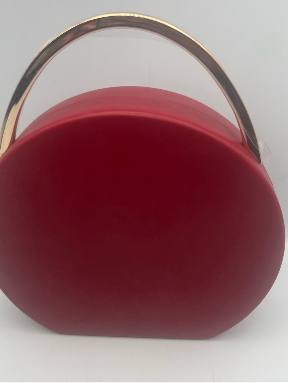 Red Round Top-Handle Women's Bag